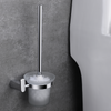 Brass Chrome Silver Square Toilet Brush Holder Bathroom Toilet Bowl Cleaning Brush Set 