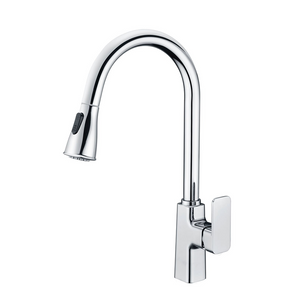 Solid Brass Construction Brushed Nickel Kitchen Faucet with Dual Function Sprayer