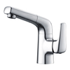 Pull-down Bathroom Single Hole Single Handle Brass Basin Faucet